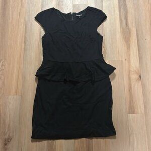 Black Lace Peplum Express Dress